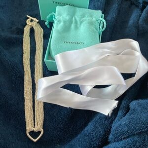 Tiffany & Co sterling silver multi strand heart necklace